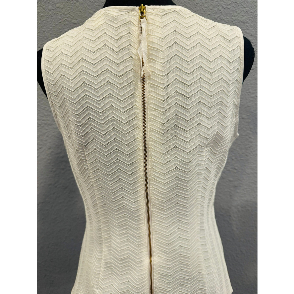 Banana Republic White Zip Back Tank Top Size 8 - Picture 4 of 11